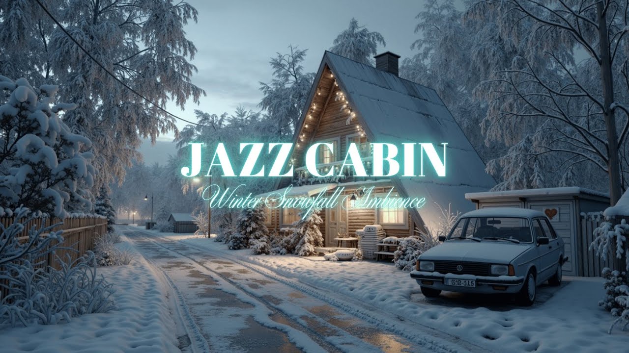Cozy Jazz Cabin | Зимняя атмосфера снегопада с плавной расслабляющей джазовой музыкой🎵🎶
