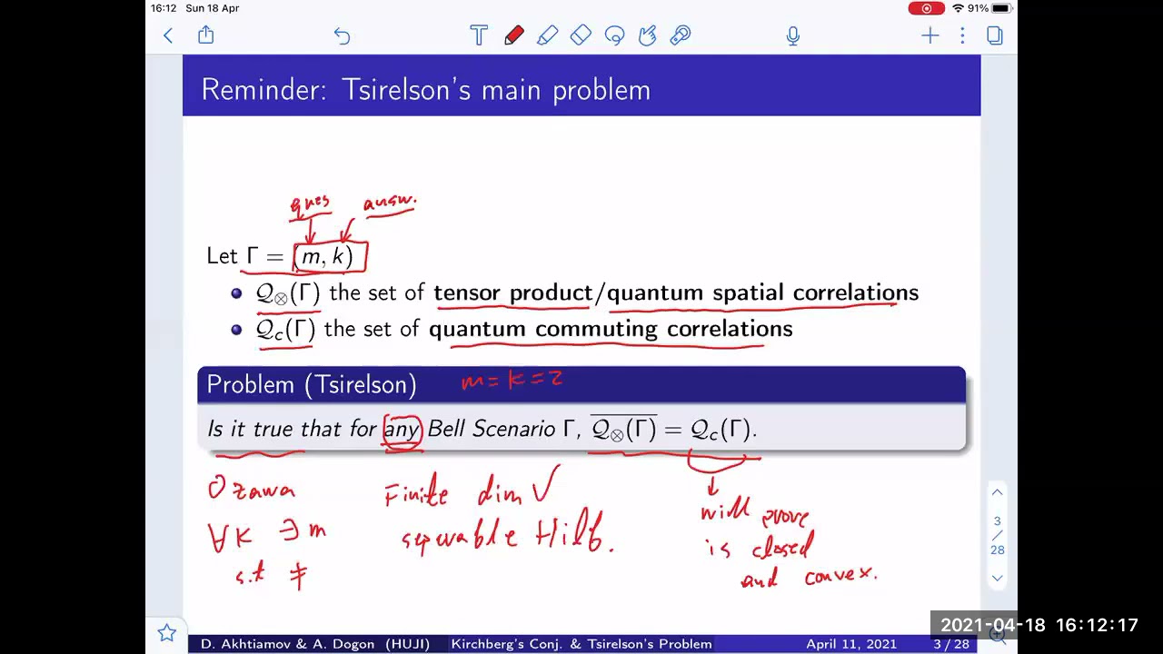 Lecture 15, HUJI MIP* seminar