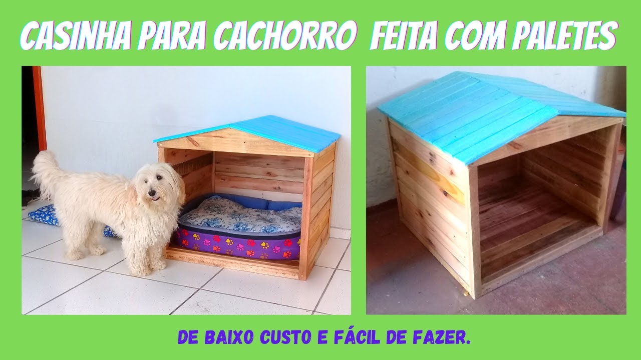 Como fazer casa de cachorro com paletes.