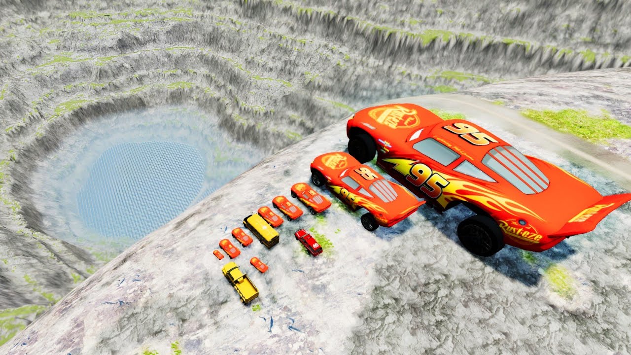 Big & Small McQueen Cars Leap of Death | Crash Challenge – BeamNG.drive 