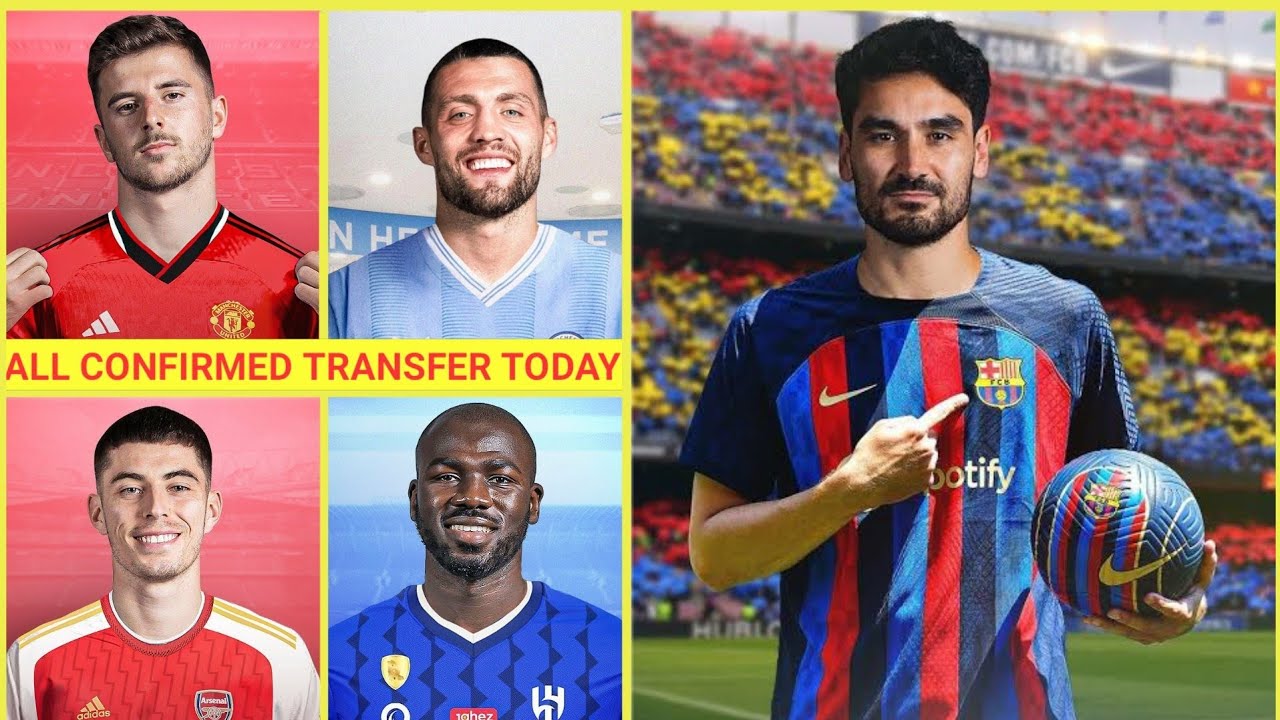 🚨 ALL CONFIRMED TRANSFERS TODAY SUMMER 2023 🔥, Mount to man united ✍️..,Gundogan to barc ✅,Havertz 🔥