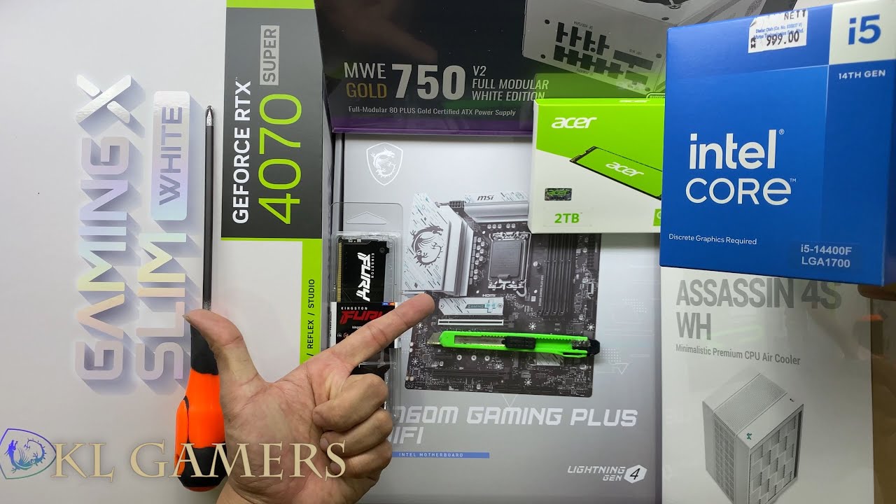intel Core i5 14400F msi B760M GAMING PLUS WIFI RTX4070 GAMING X SLIM WHITE GAMING PC ASSASSIN 4S