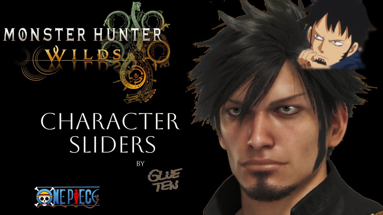 Monster Hunter Wilds character creation: Trafalgar Law sliders (onepiece)