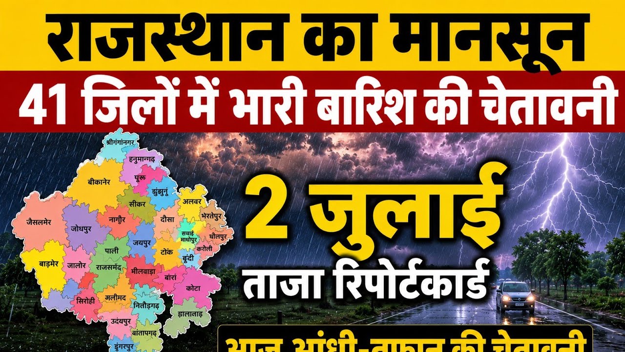 Monsoon Arrival Confirmed in Rajasthan! Rain in Next 24 Hours | IMD Yellow Alert in 25 Districts ...