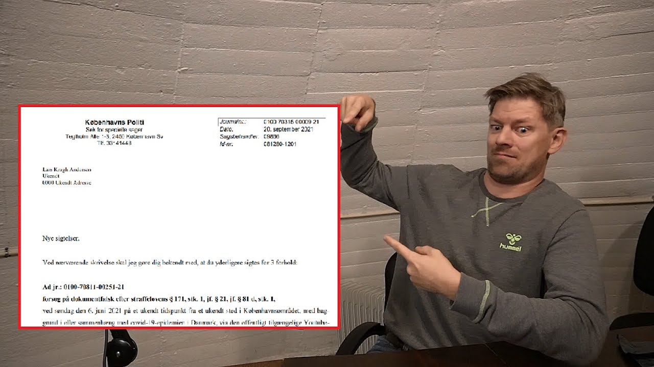 Sigtet for dokumentfalsk og trusler(!) af Københavns Politi