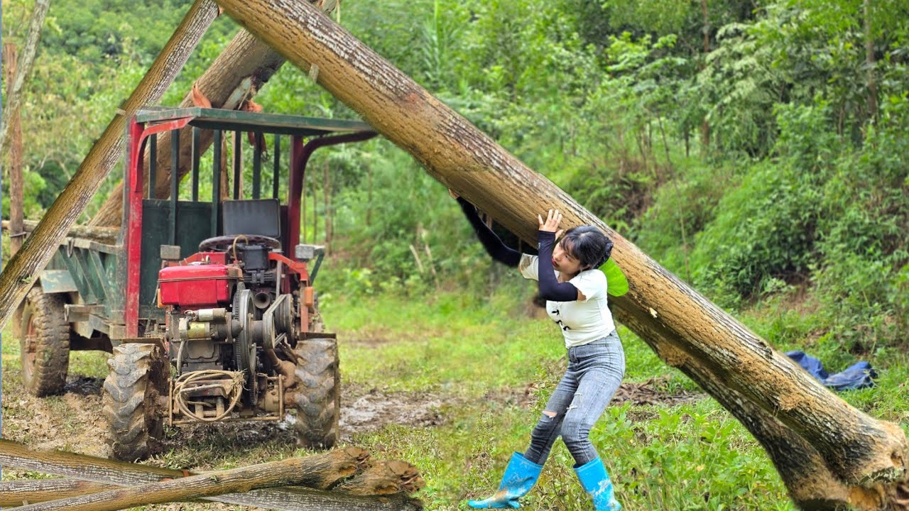 Agricultural vehicles and porter girls transporting wood is extremely difficult#agricultural#truck