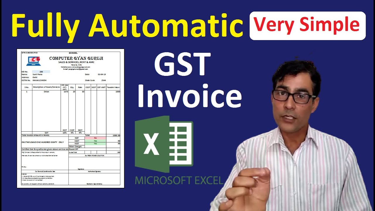 How To Create GST Invoice In Excel || Fully Automatic Invoice || Multi Rate GST invoice in excel