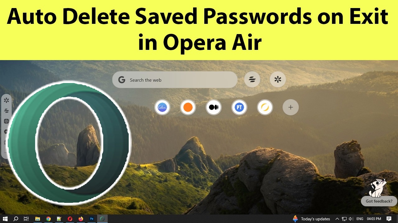 How to Auto Delete Saved Passwords on Exit in Opera Air?