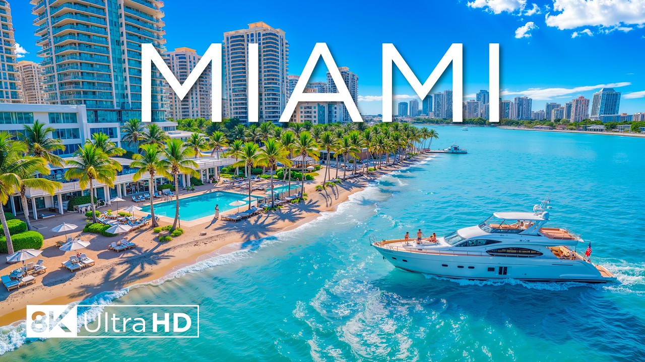 Miami 8K Drone Footage | Scenic Coastlines, Luxury Yachts & Endless Blue Ocean Views