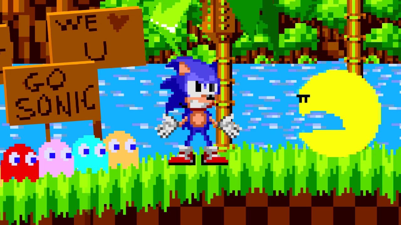 LOKMAN: Sonic the Hedgehog vs Pacman in a race
