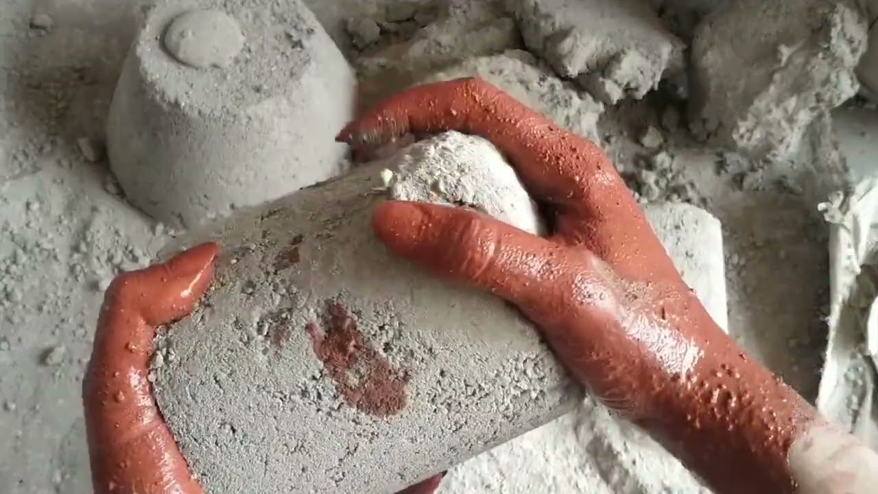 Crumbling with messy hands| sand cement ASMR | RELIEF CORNER ASMR