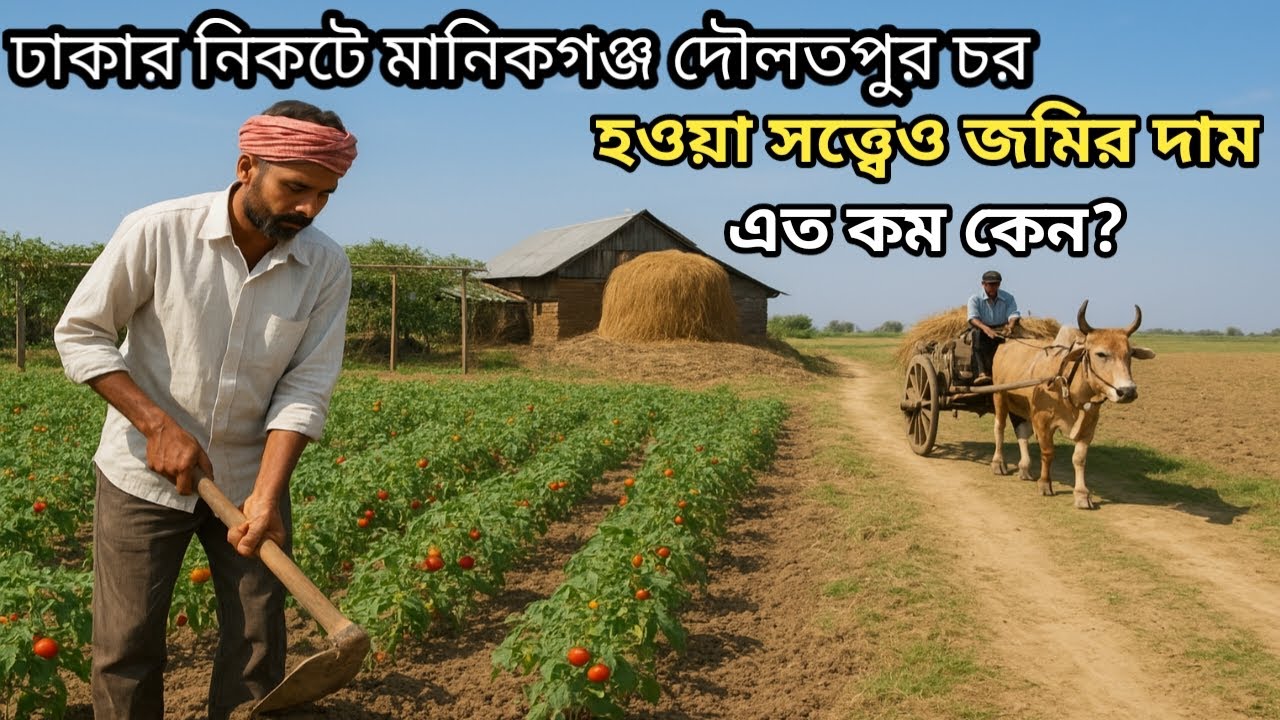 জমির দাম এত সস্তা কেন কাগজ পত্র ঠিক মানিকগঞ্জের দৌলতপুর চর যাতায়াত ব্যবস্থা ভালো! কাঁঠালতুলি গ্রাম 
