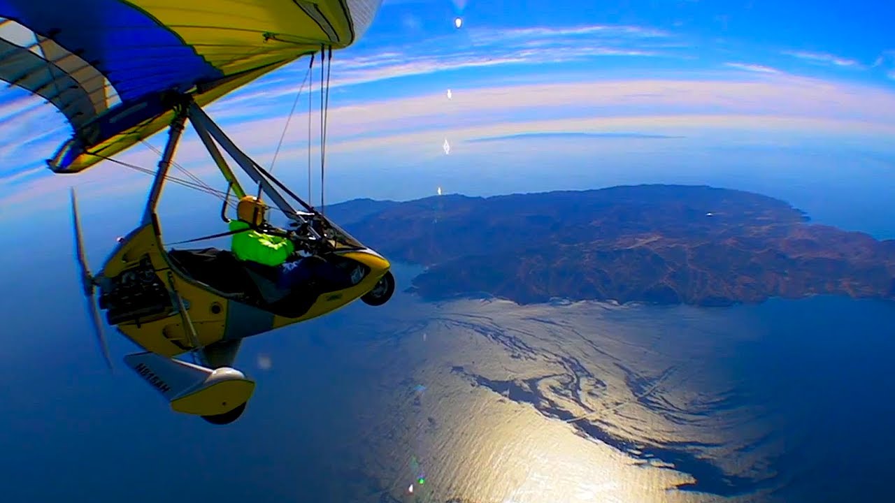 22 miles Open Ocean Ultralight Trike Flight to Catalina Island