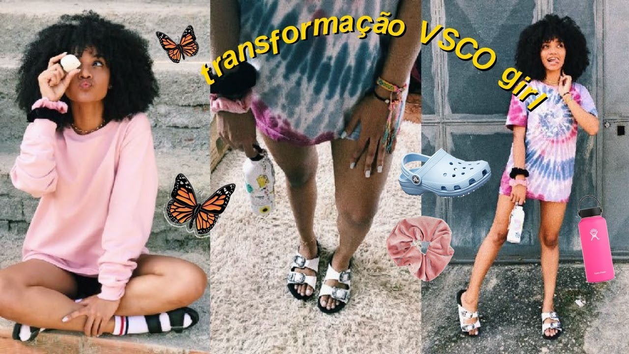 TRANSFORMAÇÃO EM UMA VSCO GIRL *como ser uma* 🦋🌈
