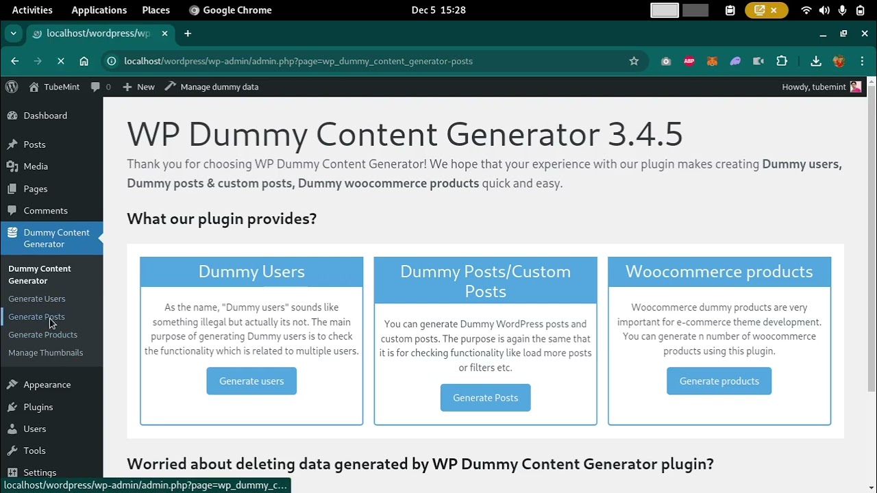 How to Generate WordPress dummy posts content
