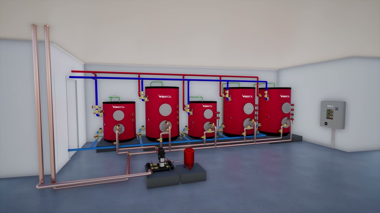 Centralized Hot Water System with Water Source Heat Pump