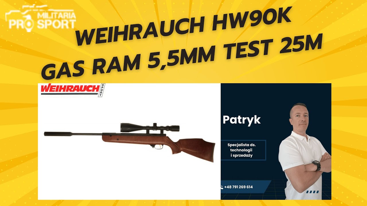 Weihrauch HW90K Gas Ram 5,5 MM TEST Zwiększanie Energii jak do pompować HW90 Gas ram Vortex ?