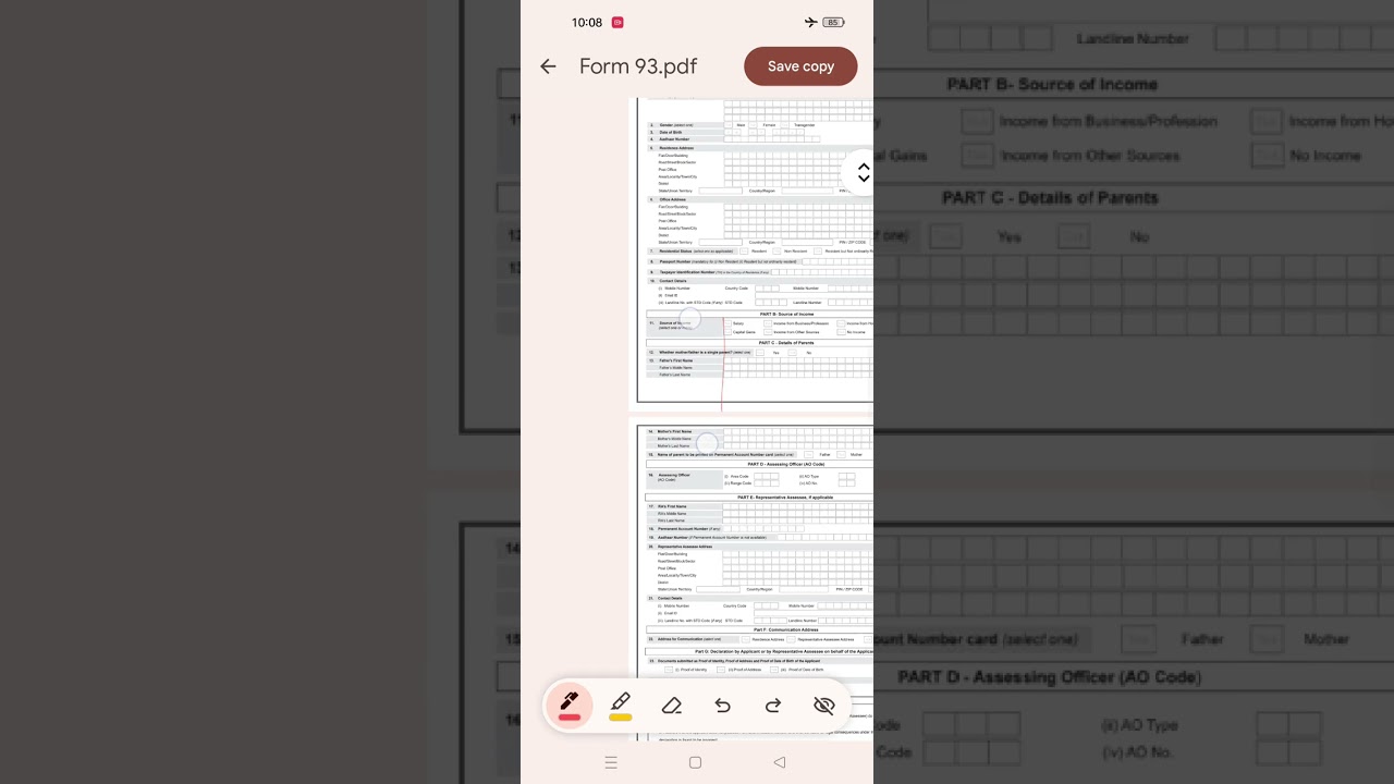 Form No 93, New Pan Form 93 fill up process. #form_49A Updated.