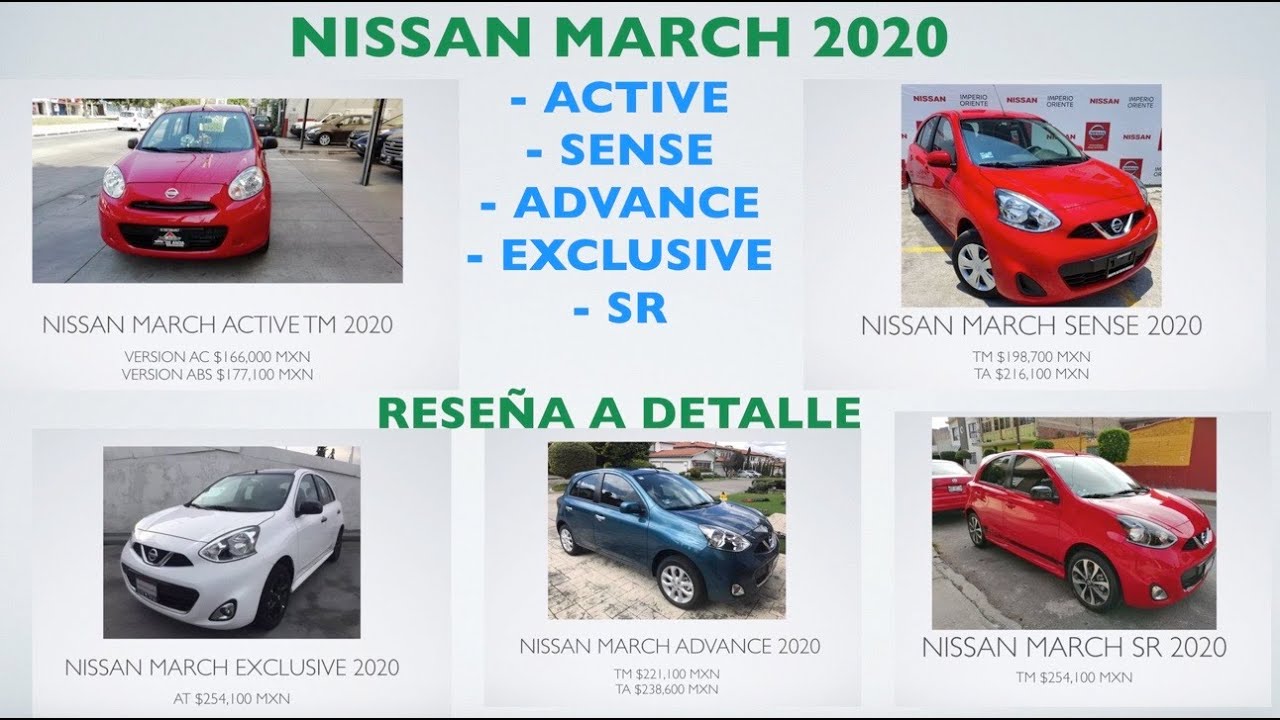 NISSAN MARCH 2020: ACTIVE, SENSE, ADVANCE, EXCLUSIVE Y SR; ANÁLISIS INTERIOR Y EXTERIOR