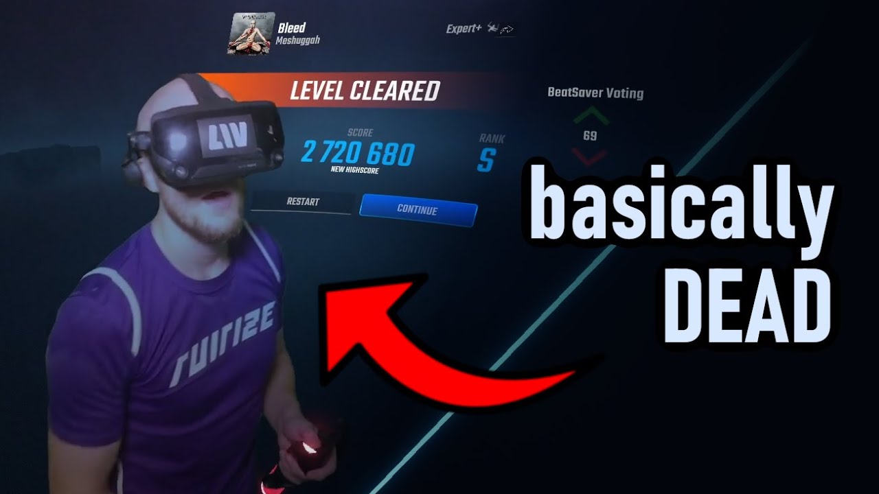 7 minutes of 228 bpm polyrhythms sightread in beat saber • MESHUGGAH - Bleed