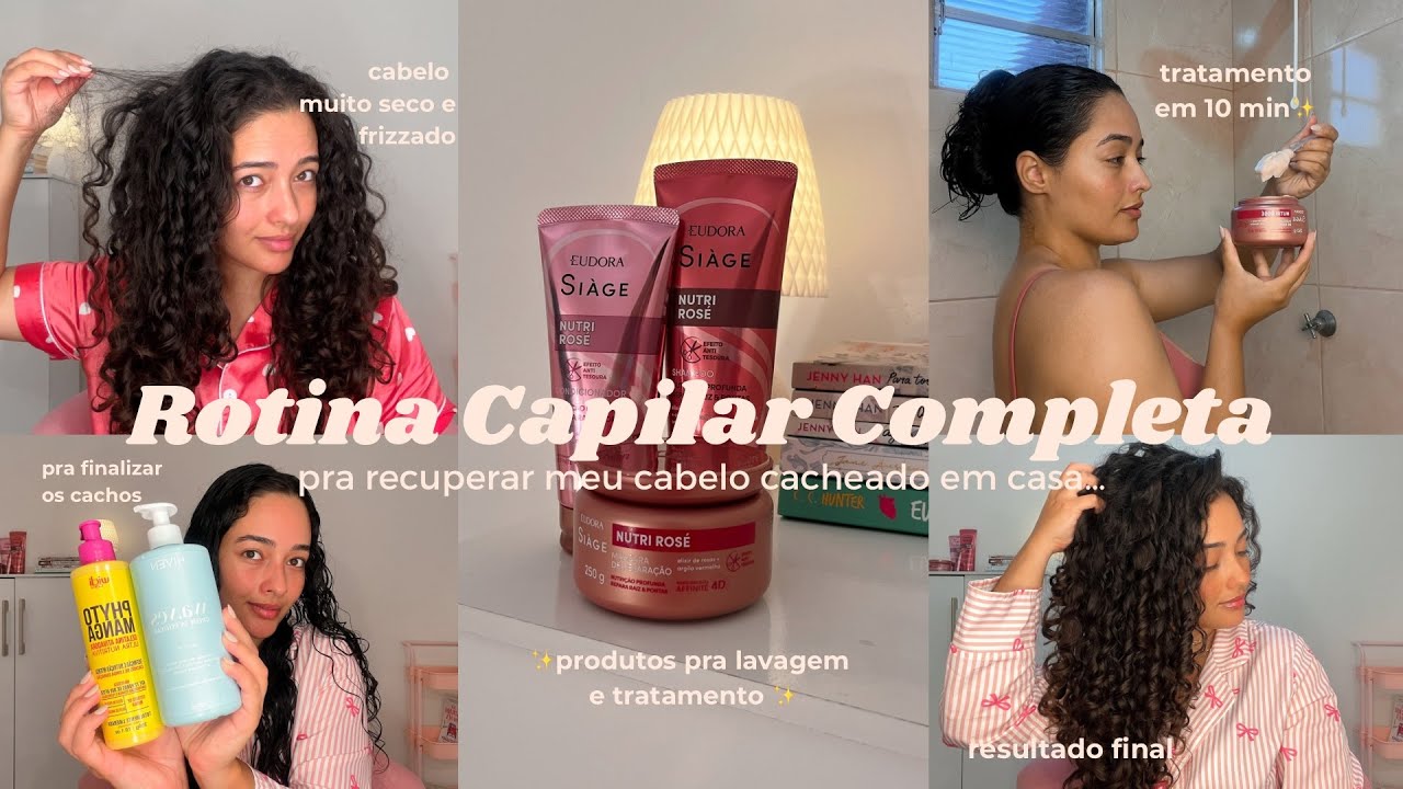 Rotina capilar completa do meu cabelo cacheado| produtos, tônico de crescimento, finalização✨🫧🌸💖💕