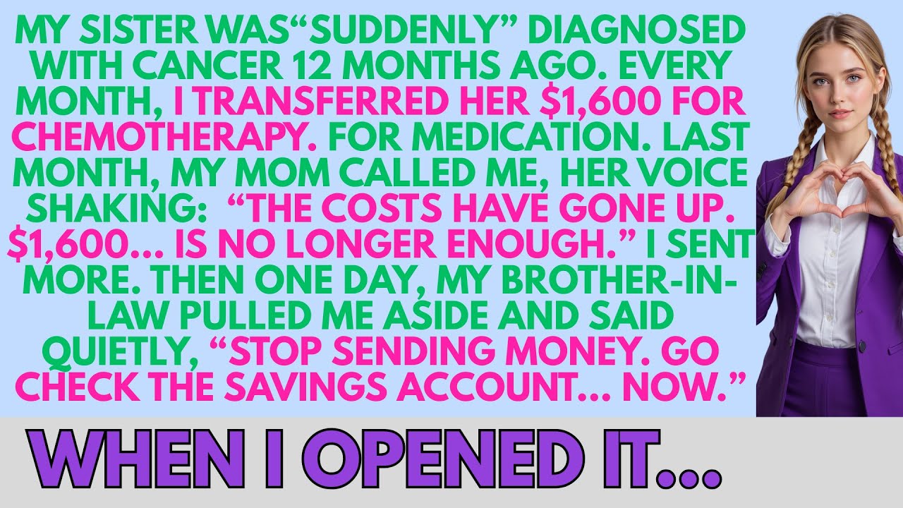 My sister “suddenly” got cancer 12 years ago. I sent her $1,600 monthly — until… everything changed!