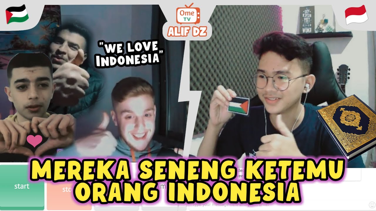 WAJAH BAHAGIA ORANG PALESTINE KETEMU ORANG INDONESIA + BACA QURAN DI OME.TV PALESTINA