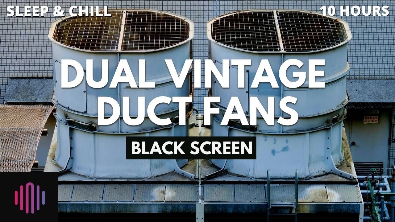 Fan white noise black screen / 10 hours of industrial air duct fan noise ASMR