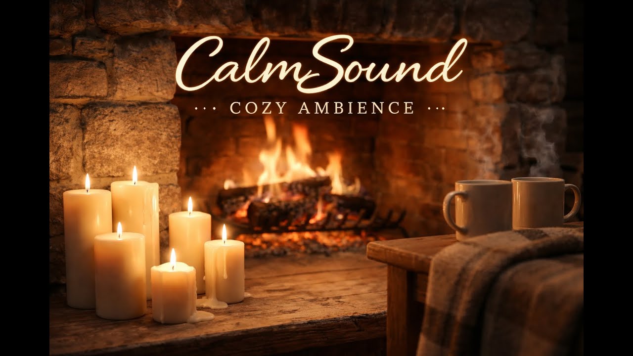 Cozy Fireplace & Candle Ambience 🔥 Soft Fire Sounds for Relaxing Evenings