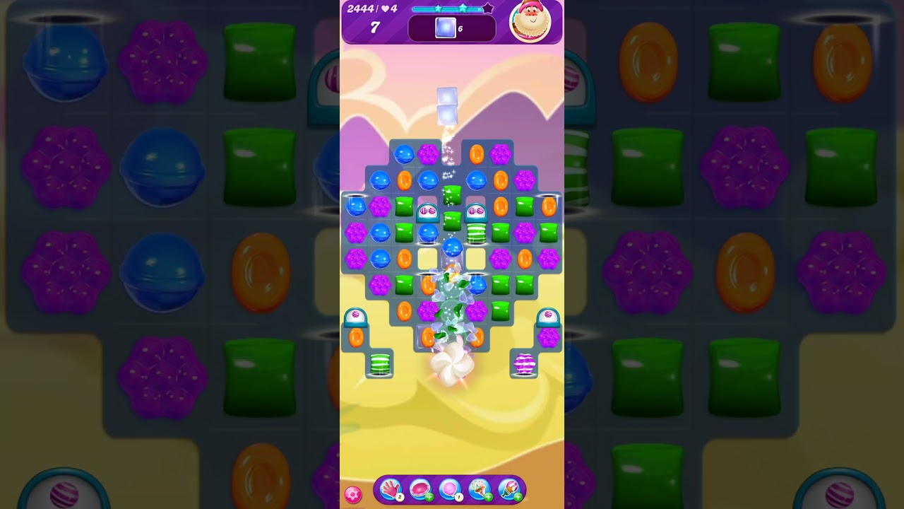 Level 2444, Candy Crush Saga, Walkthrough, Gameplay, No Commentary, Android