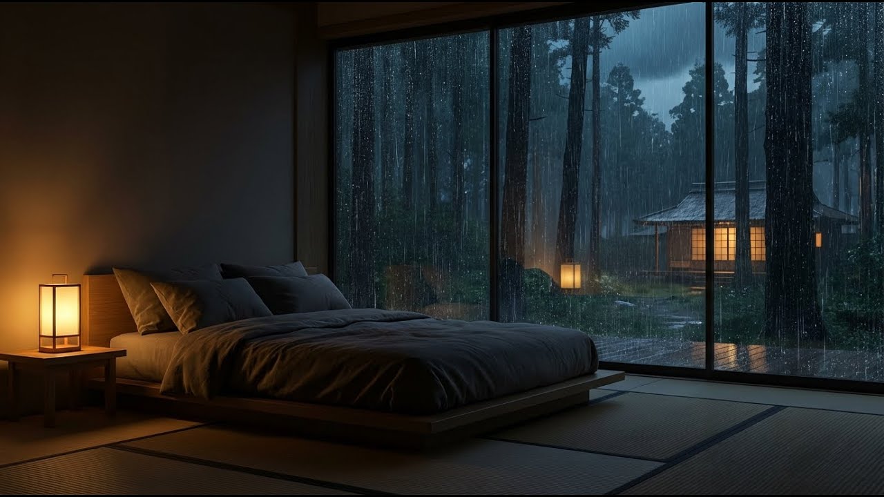 [Ethereal] Rain Sounds & Felt Piano in Rainy Forest Window for Deep Sleep and Mental Health 🎹🌲
