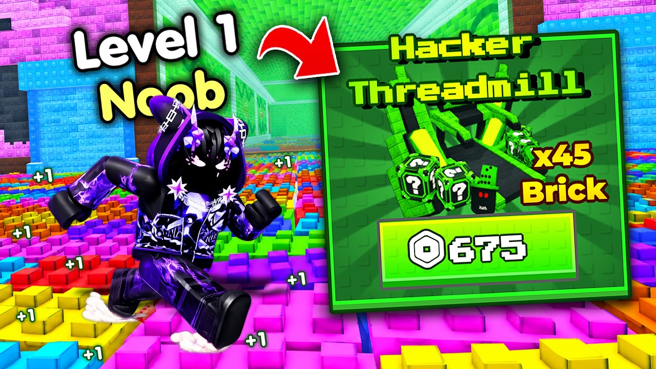 Начинаем заново как НОВИЧОК с секретным приемом +1 в игре Brick Speed ​​Escape! (Roblox)