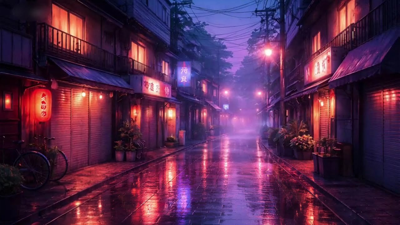 Rainy Lofi Hip Hop Beats for Quiet Time [3 Hours] 🌸☔ Mist-Covered Japanese Garden Alleyway