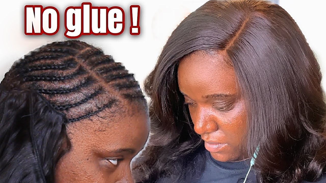 NO GLUE! HOW TO INSTALL A SEW-IN CLOSURE ON DARK SKIN | VERY DETAILED