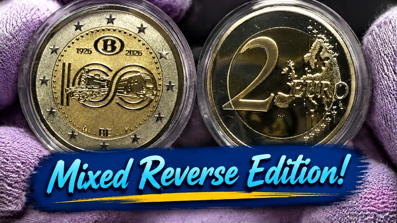 #124 2026 Belgium 🇧🇪 2&euro; Rare Coins &ndash; National Railway Company / Mixed Reverse Proof Edition!