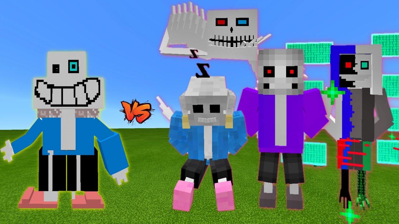 Saness vs. Sans, Evil Sans, Ultra Sans and Xans in Minecraft | LAUGH OUT LOUD BATTLE