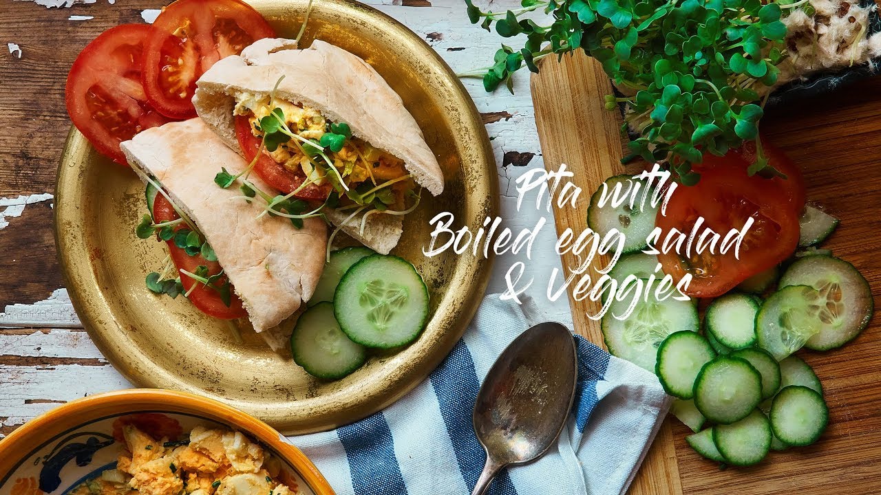 Pita with Egg Salad & Veggies