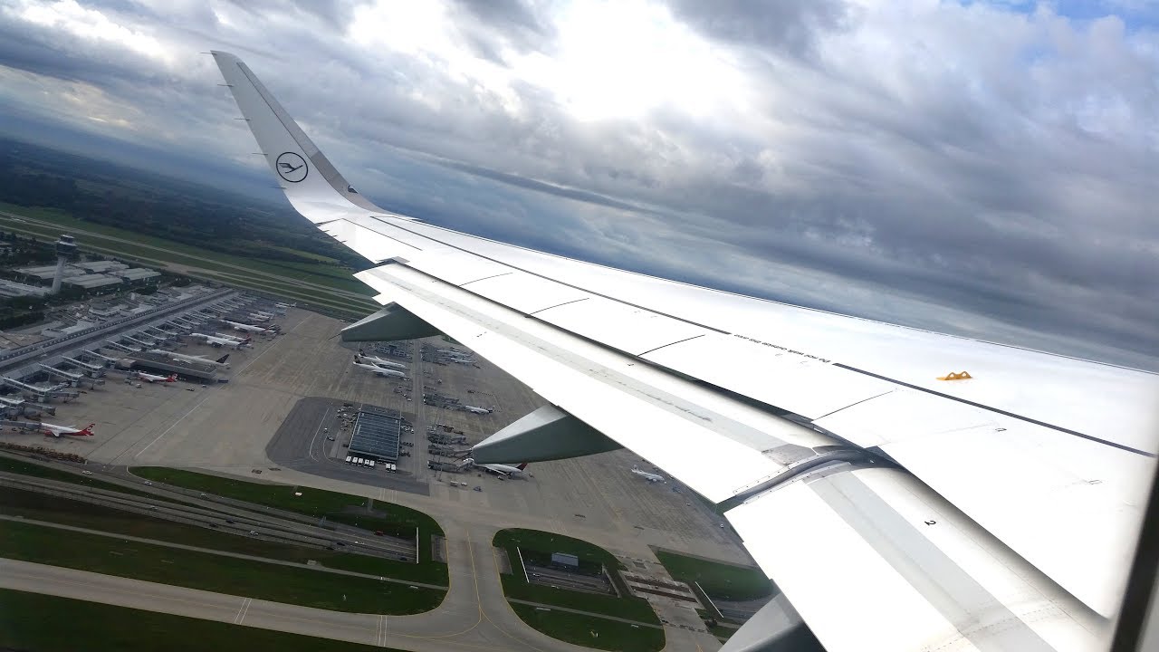 Lufthansa A320 Sharklets taxi and takeoff from Munich w/ cabin announcements!