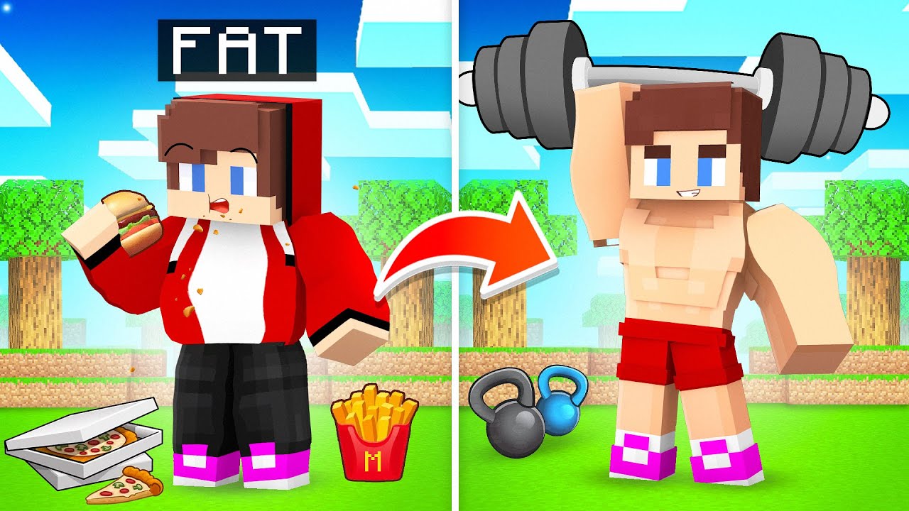 Fat JJ got Strong - Maizen Minecraft Animation