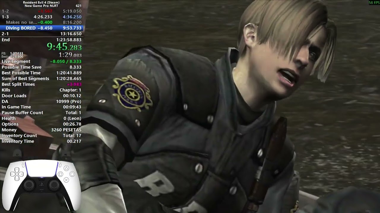 RE4 Steam NG PRO Speedrun 1:22.54 LRT ^_^