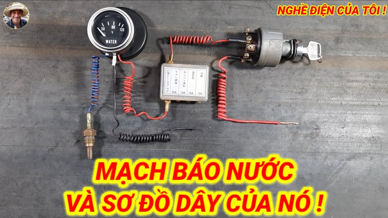 Sơ đồ đấu dây mạch báo nước. (nhiệt độ của động cơ)