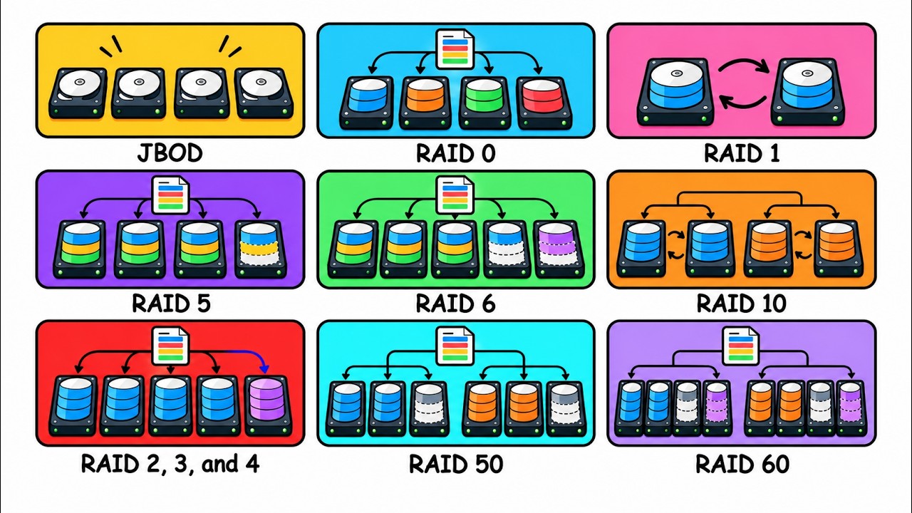 Every RAID Level Explained in 13 Minutes