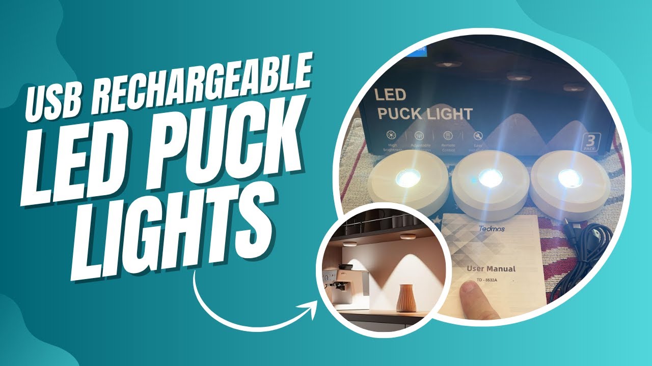 USB Rechargeable LED Puck Lights Review | Remote Control Setup