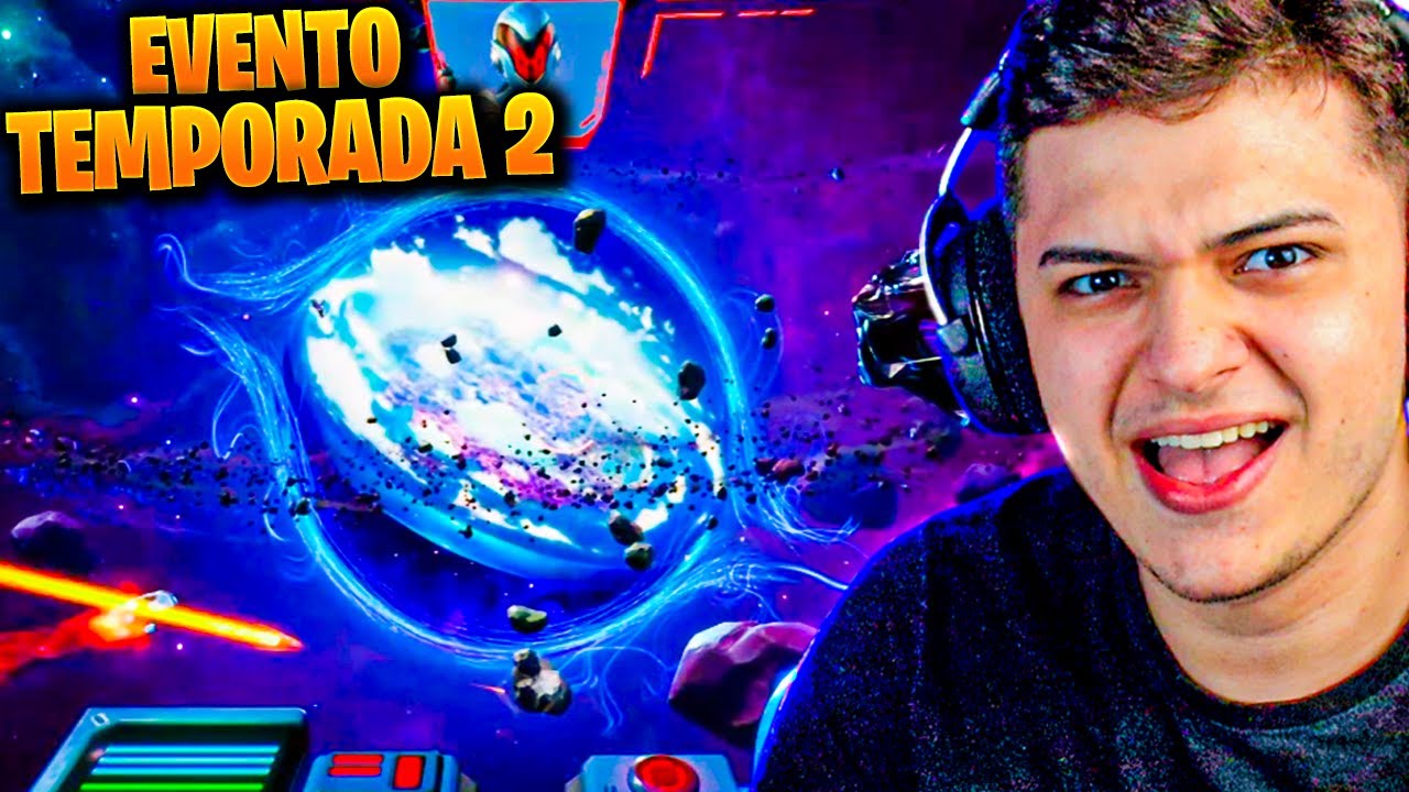 EVENTO AO VIVO COLISÃO FINAL DA TEMPORADA 2 DO FORTNITE! MINHA REAÇÃO