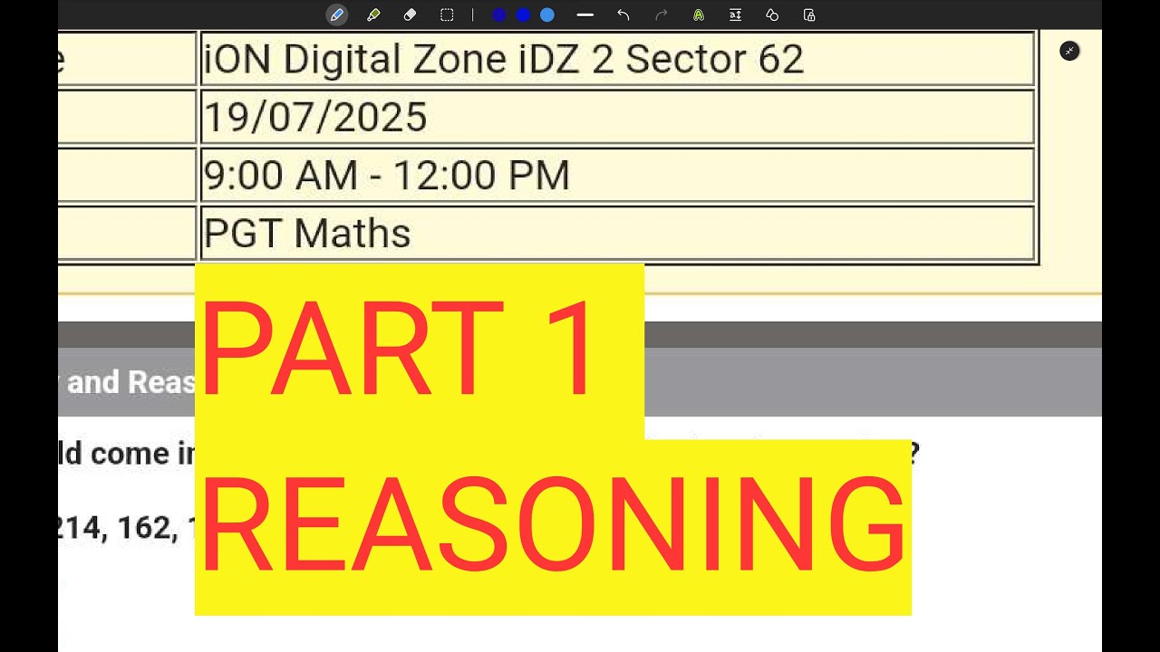 DSSSB 19 July 2025 REASONING PART 1 । PGT MATHS । 1ST SHIFT