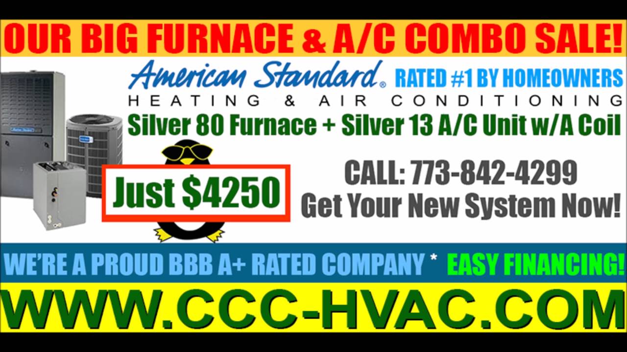 American Standard Silver 80 Furnace & Silver 13 A/C/ Unit Installed - $4250