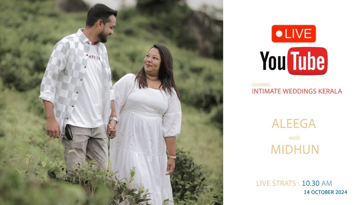 ALEEGA | MIDHUN  _ WEDDING LIVE STREAMING | 14 OCT 2024 | INTIMATE WEDDINGS