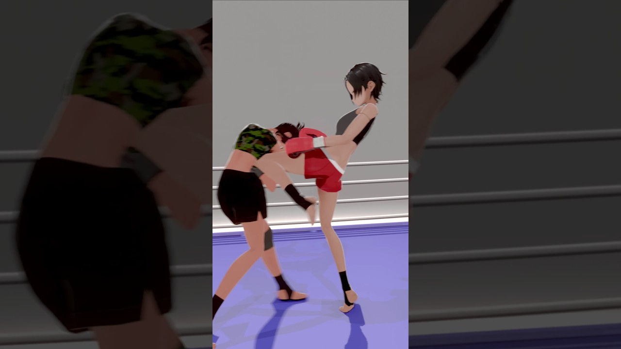 Vicious Knees【Blender】 #shorts #muaythai #animation #vroid #blender