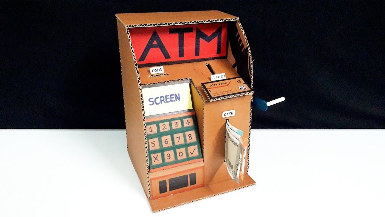 How To Make Your Own ATM Machine at Home - DIY ATM Bank (No DC Motor)