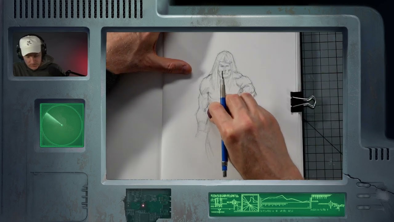 Testing new setup, Drawing Neal Adams' Conan PART 1